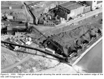 Figure 6. 1950. Oblique aerial photograph showing the aerial conveyor crossing the eastern edge of the Site (left foreground) Figure 6. 1950. Oblique aerial photograph showing the aerial conveyor crossing the eastern edge of the Site (left foreground)
